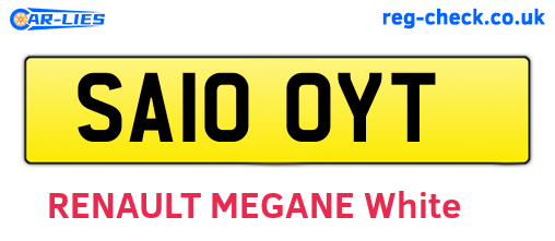 SA10OYT are the vehicle registration plates.