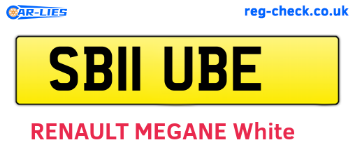 SB11UBE are the vehicle registration plates.
