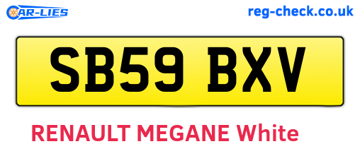 SB59BXV are the vehicle registration plates.