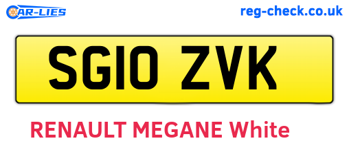 SG10ZVK are the vehicle registration plates.