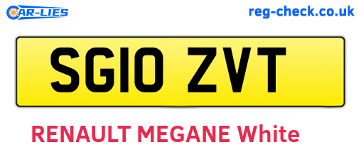 SG10ZVT are the vehicle registration plates.
