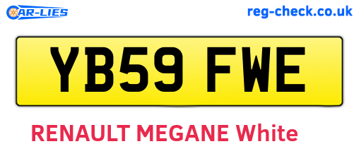 YB59FWE are the vehicle registration plates.