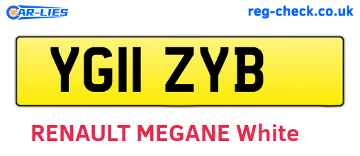 YG11ZYB are the vehicle registration plates.