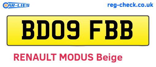 BD09FBB are the vehicle registration plates.