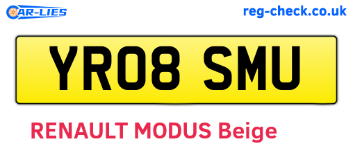 YR08SMU are the vehicle registration plates.