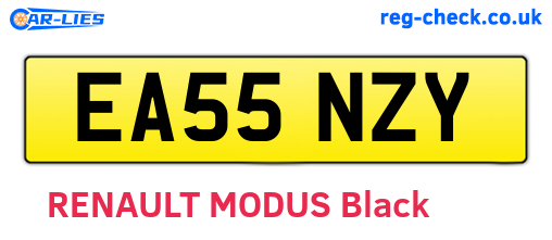 EA55NZY are the vehicle registration plates.