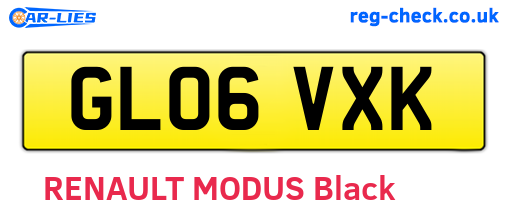 GL06VXK are the vehicle registration plates.