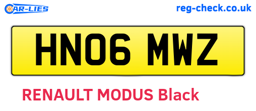 HN06MWZ are the vehicle registration plates.