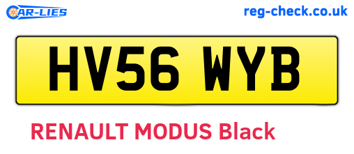 HV56WYB are the vehicle registration plates.
