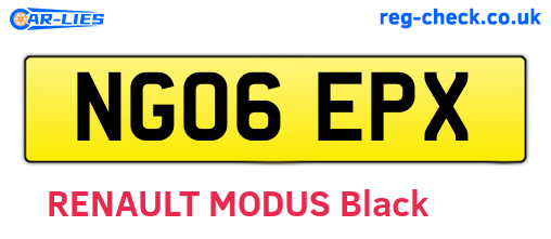 NG06EPX are the vehicle registration plates.