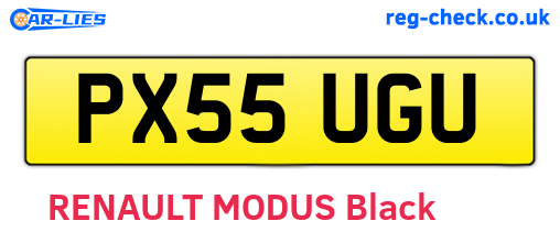 PX55UGU are the vehicle registration plates.