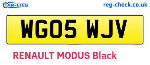 WG05WJV are the vehicle registration plates.