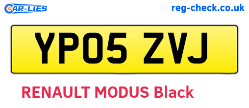 YP05ZVJ are the vehicle registration plates.