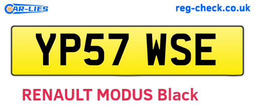 YP57WSE are the vehicle registration plates.