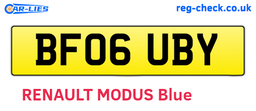 BF06UBY are the vehicle registration plates.