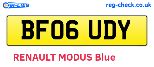 BF06UDY are the vehicle registration plates.