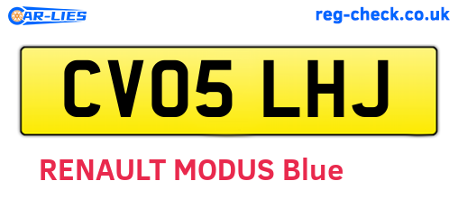 CV05LHJ are the vehicle registration plates.