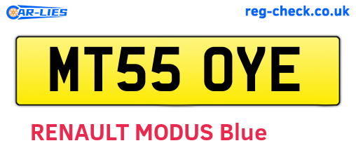 MT55OYE are the vehicle registration plates.