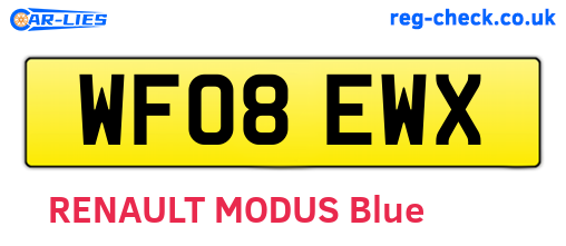WF08EWX are the vehicle registration plates.