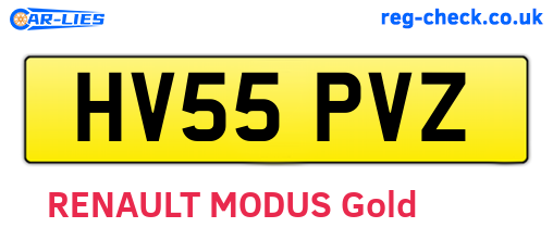 HV55PVZ are the vehicle registration plates.