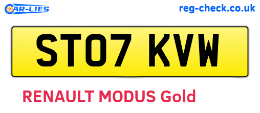 ST07KVW are the vehicle registration plates.