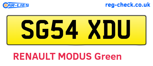 SG54XDU are the vehicle registration plates.