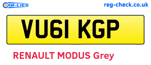 VU61KGP are the vehicle registration plates.