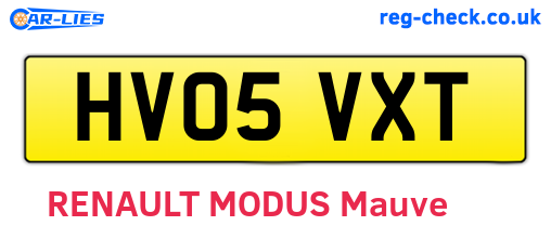 HV05VXT are the vehicle registration plates.