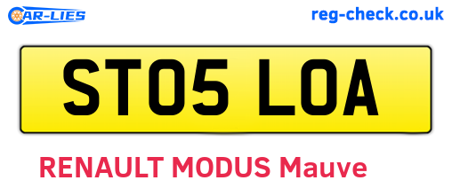 ST05LOA are the vehicle registration plates.