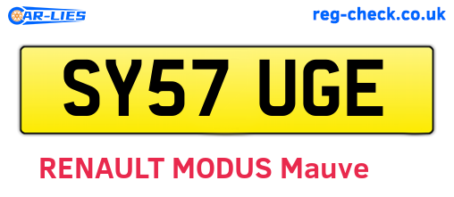 SY57UGE are the vehicle registration plates.