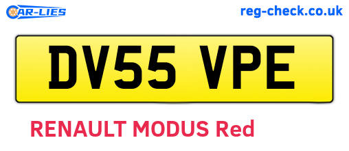 DV55VPE are the vehicle registration plates.