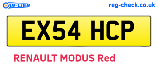 EX54HCP are the vehicle registration plates.