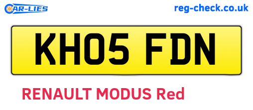 KH05FDN are the vehicle registration plates.