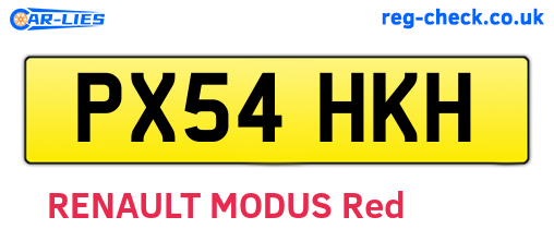 PX54HKH are the vehicle registration plates.