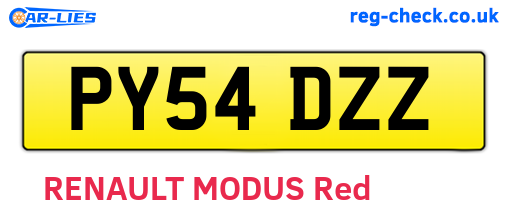 PY54DZZ are the vehicle registration plates.