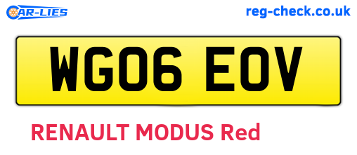 WG06EOV are the vehicle registration plates.