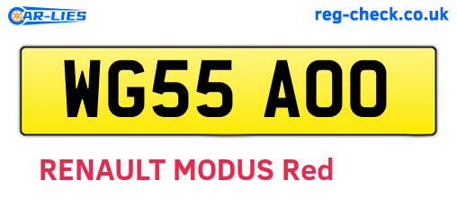 WG55AOO are the vehicle registration plates.