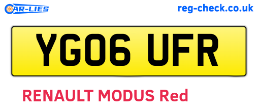 YG06UFR are the vehicle registration plates.