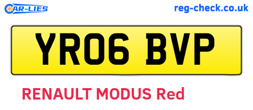 YR06BVP are the vehicle registration plates.