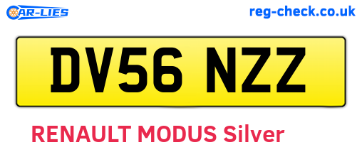 DV56NZZ are the vehicle registration plates.