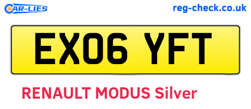 EX06YFT are the vehicle registration plates.