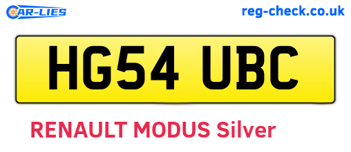 HG54UBC are the vehicle registration plates.