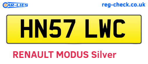 HN57LWC are the vehicle registration plates.