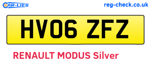 HV06ZFZ are the vehicle registration plates.