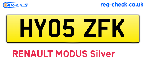 HY05ZFK are the vehicle registration plates.