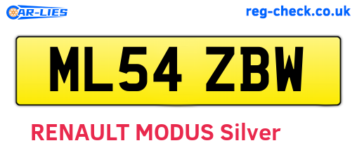 ML54ZBW are the vehicle registration plates.