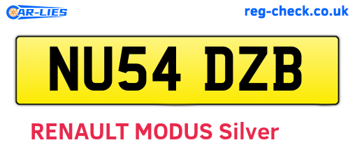 NU54DZB are the vehicle registration plates.