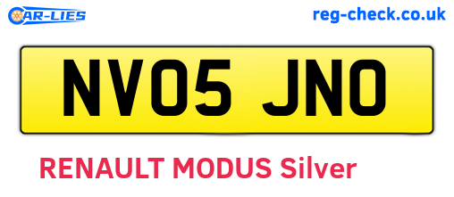 NV05JNO are the vehicle registration plates.