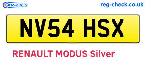 NV54HSX are the vehicle registration plates.