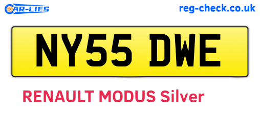 NY55DWE are the vehicle registration plates.